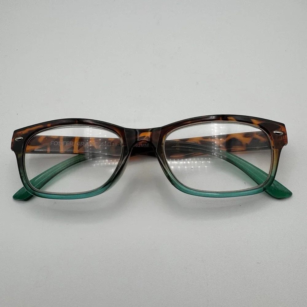 Foster Grant Eyeglasses Tortoise Teal Rectangle Frame Only 53[ ]18‎ 143 Ravi